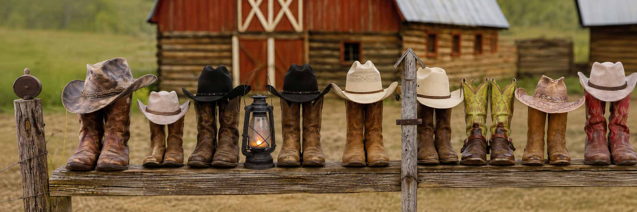picture of generational boots and hats